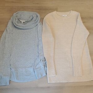 Women's Cozy Nine West Sweater Set - Blue and Cream.